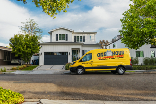 Service Minds One Hour vehicle getting ready to perform furnace installation in Miami, FL